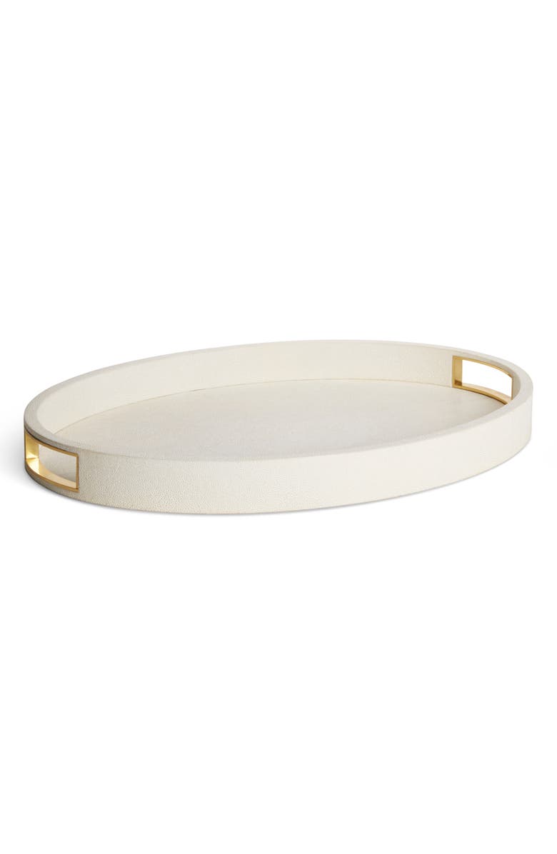 Aerin Modern Shagreen Cocktail Tray, Main, color, Cream