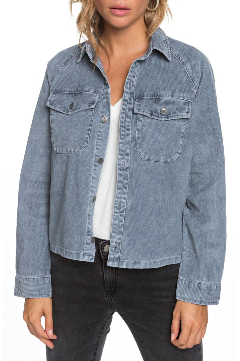 Be Right There Corduroy Shirt Jacket, Main, color, TURBULENCE