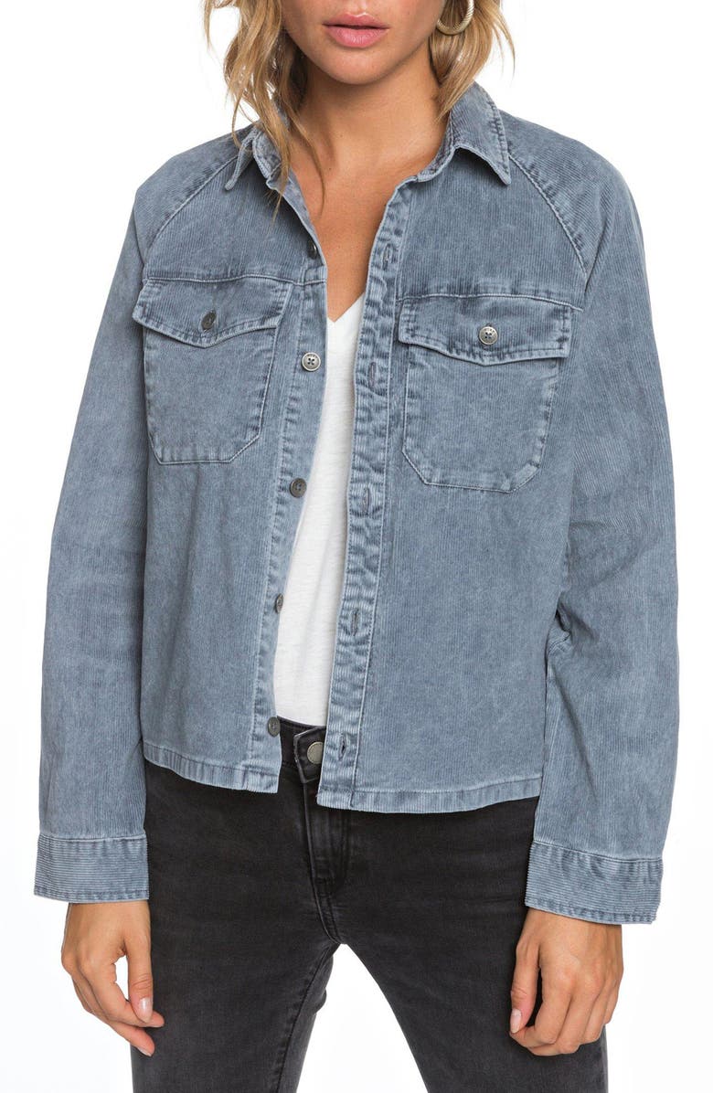 Roxy Be Right There Corduroy Shirt Jacket, Main, color, 