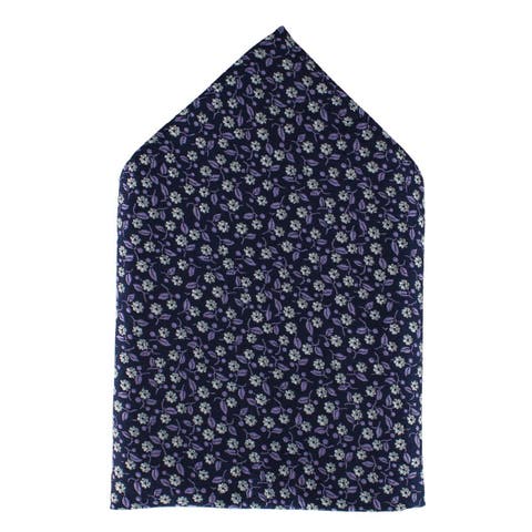 Metallic Flowers and Leaves Pocket Square