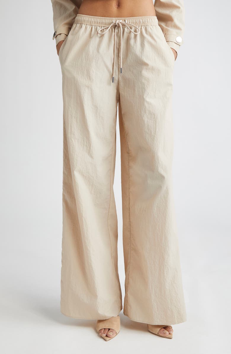 L'AGENCE Valkyrie Snap Accent Drawstring Waist Pants, Main, color, Cement