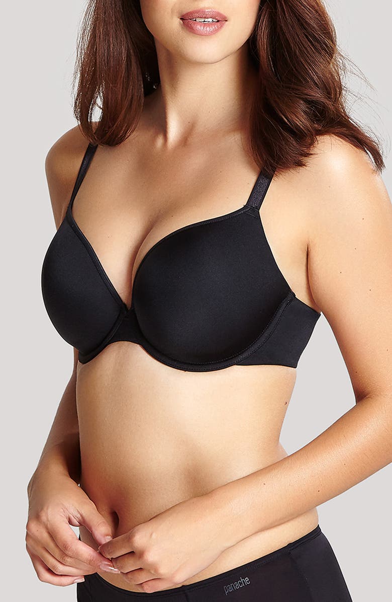 Panache Porcelain Elan Underwire Plunge T-Shirt Bra, Main, color, Black