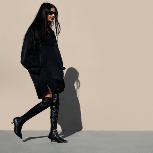 Neil J. Rodgers Seta Over The Knee Stretch Boot In Black Nappa