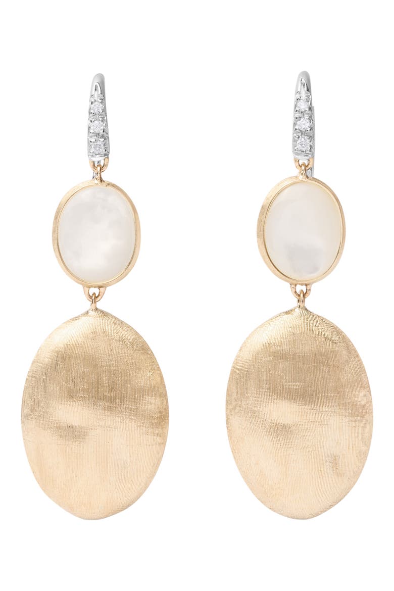 Siviglia Mother-of-Pearl & Bead Drop Earrings, Main, color, YELLOW/ WHITE GOLD
