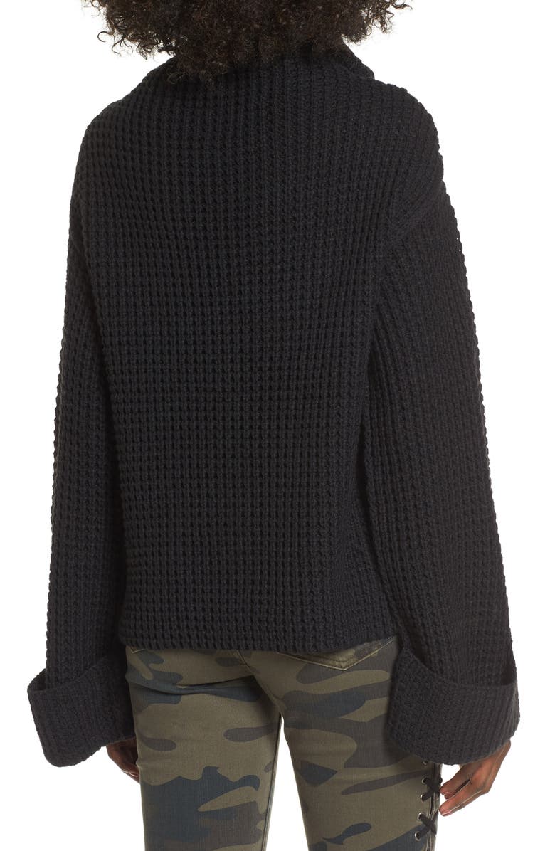 Love By Design Cowl Neck Thermal Stitch Sweater, Alternate, color,