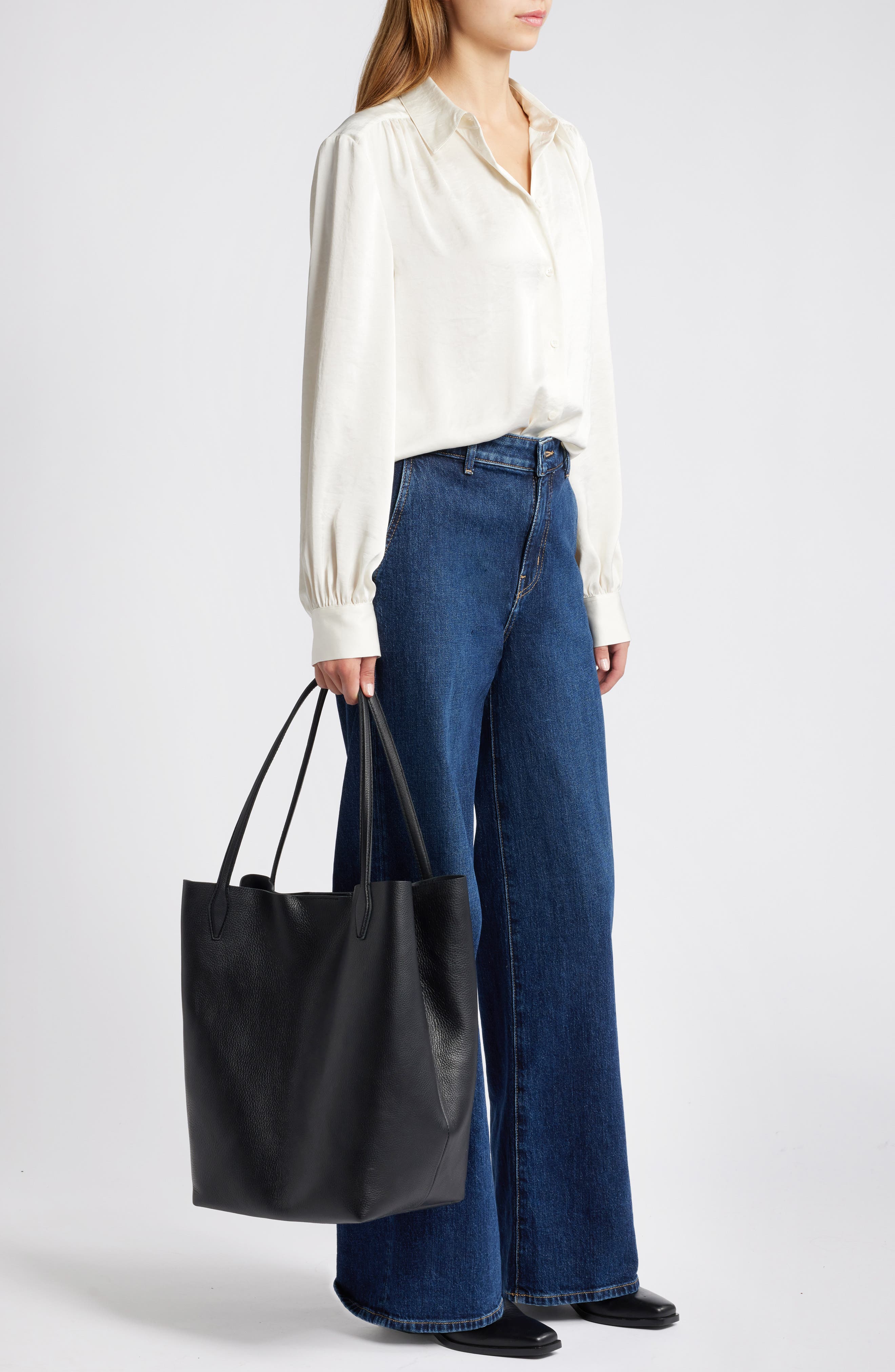 Madewell Oversize Shopper Tote in Soft Grain Leather, Alternate, color, 