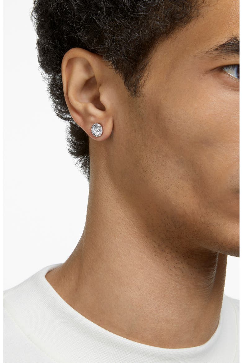 Una Pavé Crystal Stud Earrings, Alternate, color, SILVER