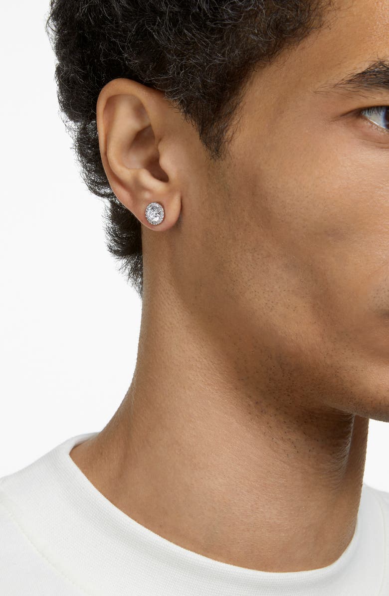 Swarovski Una Pavé Crystal Stud Earrings, Alternate, color, Silver