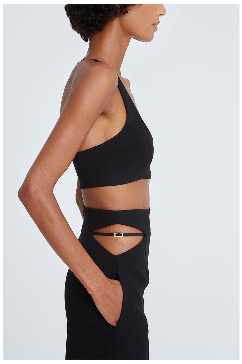 Gwen Crepe Scoop Neck Bralette, Alternate, color, Black