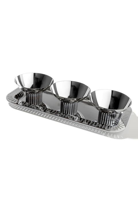 Striations Tray & 3 Mini Bowl Set