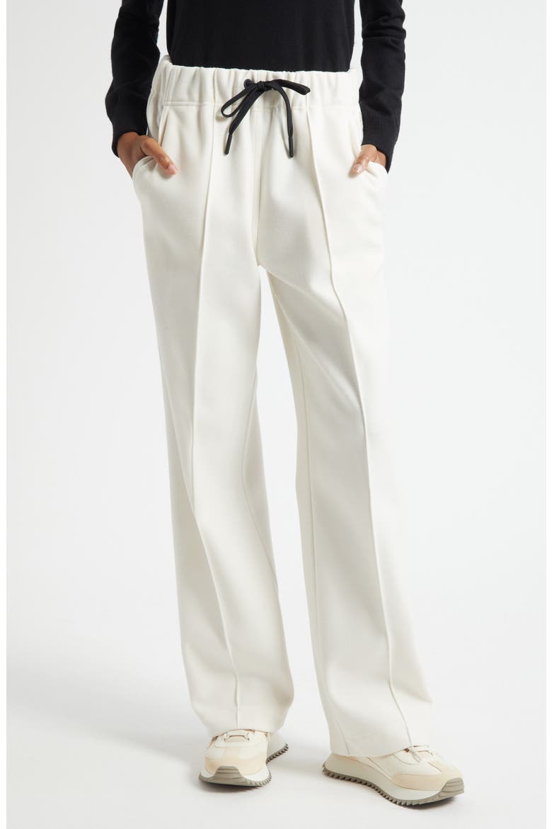Pintuck Track Pants, Main, color, WHITE