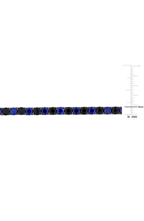 Delmar Sterling Silver Lab Created Sapphire Bracelet In Blue