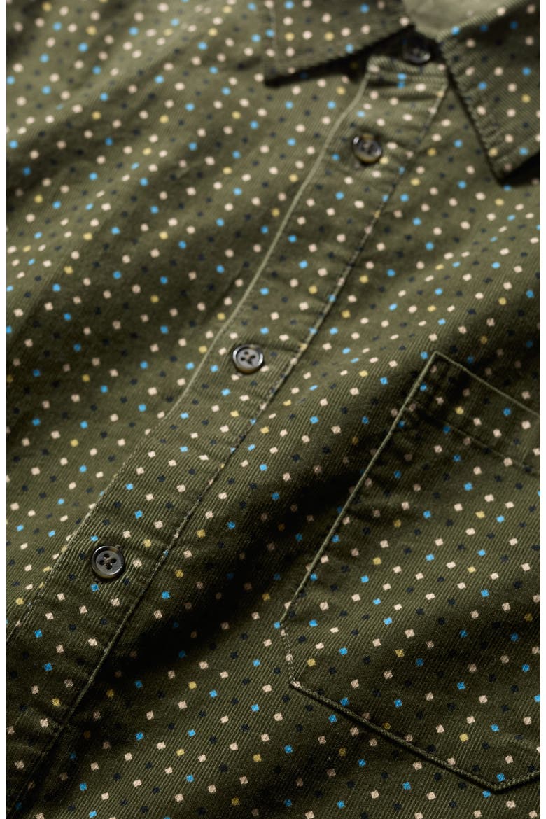Shoreman Diamond Print Organic Cotton Corduroy Button-Up Shirt, Alternate, color, ROCK SPOT HOSTA