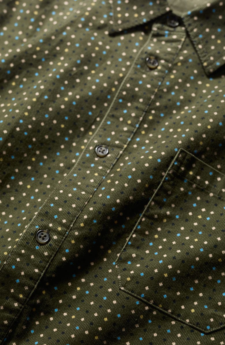 Seasalt Cornwall Shoreman Diamond Print Organic Cotton Corduroy Button-Up Shirt, Alternate, color, Rock Spot Hosta