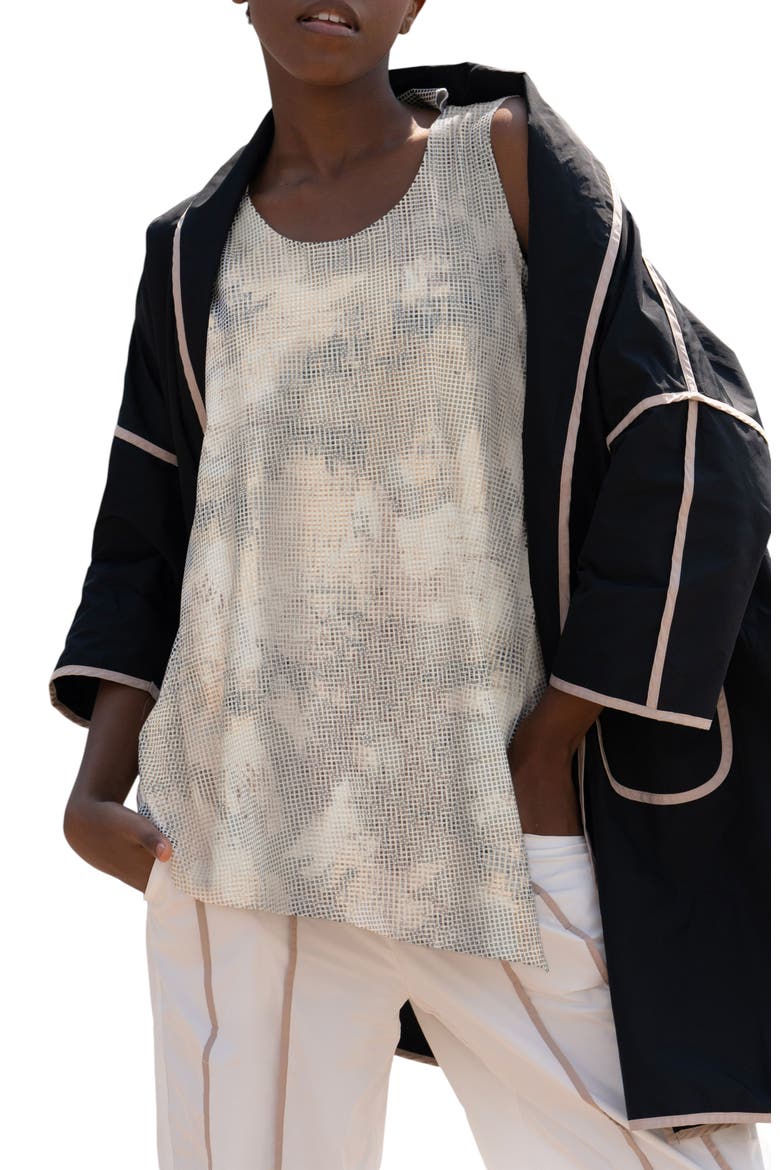 Willow Printed Cotton Jersey Top, Alternate, color, Ecru