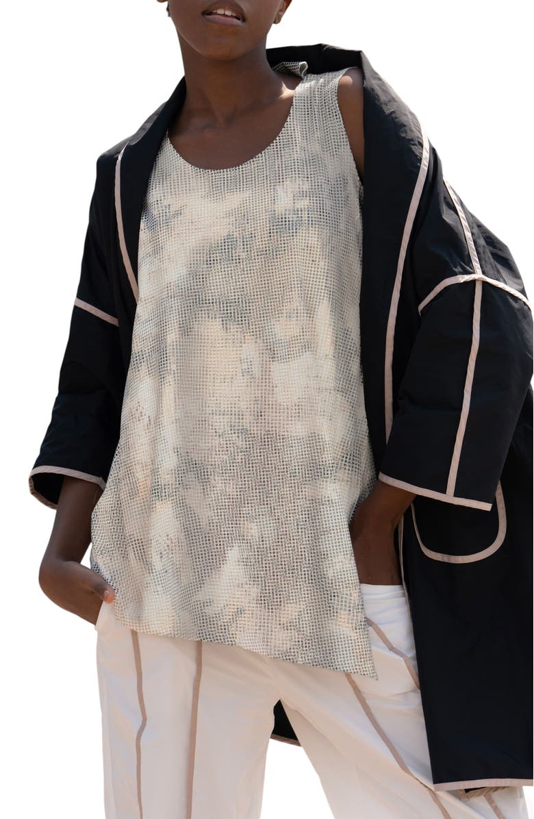 LUUKAA Willow Printed Cotton Jersey Top, Alternate, color, Ecru