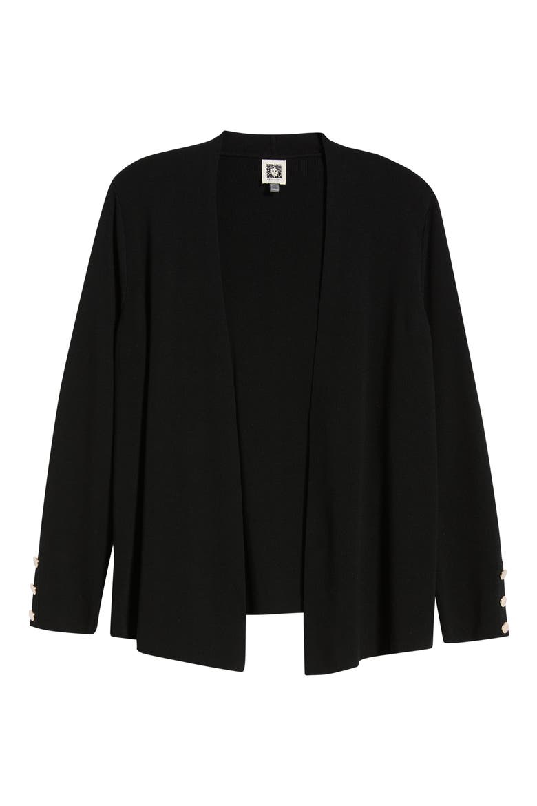 Side Slit Cardigan, Alternate, color, ANNE BLACK