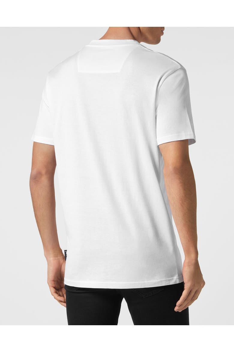 T-Shirt Round Neck Ss Rainbow Stripes Men, Alternate, color, white/black