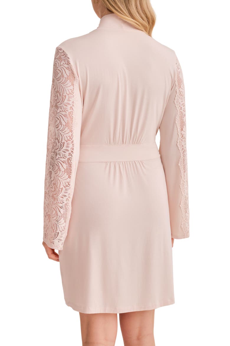 Purely Yours Lace Trim Robe, Alternate, color, CHAMPAGNE