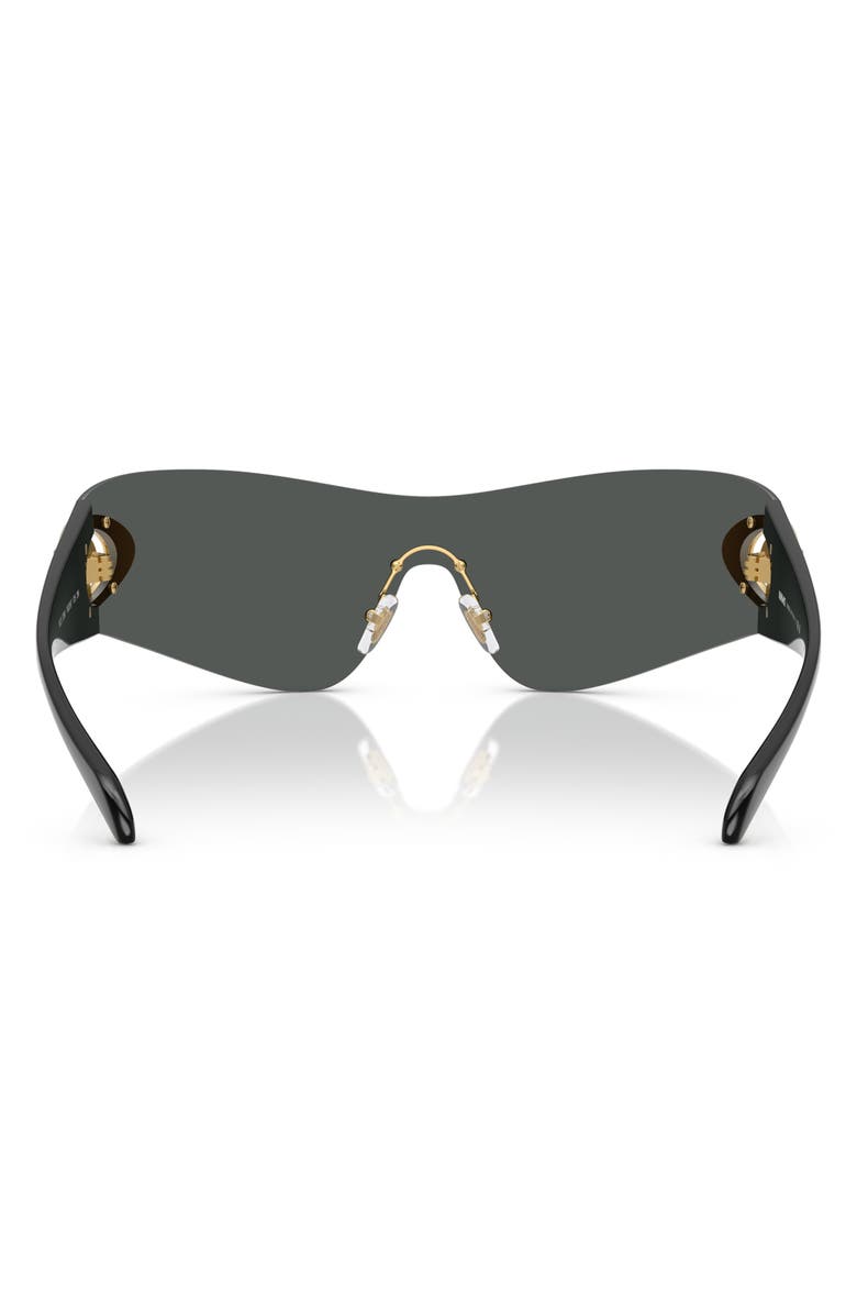 Versace 142mm Pillow Shield Sunglasses, Alternate, color, Dark Grey