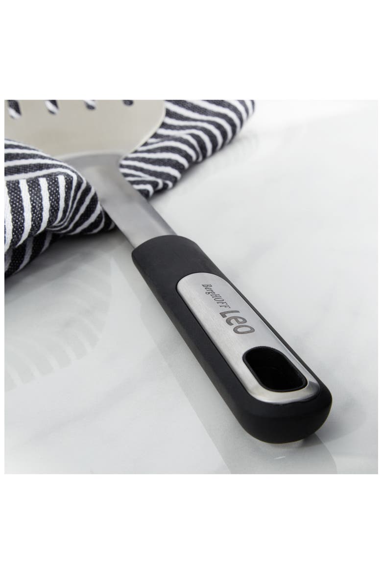 Leo Graphite 13.75-Inch Slotted Turner, Alternate, color, BLACK