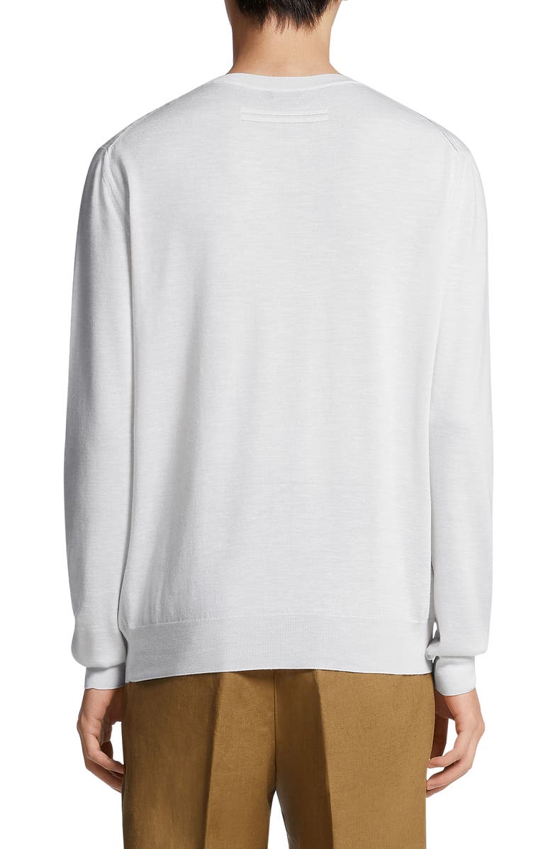 ZEGNA Crossover Silk Blend Crewneck Sweater, Alternate, color, 