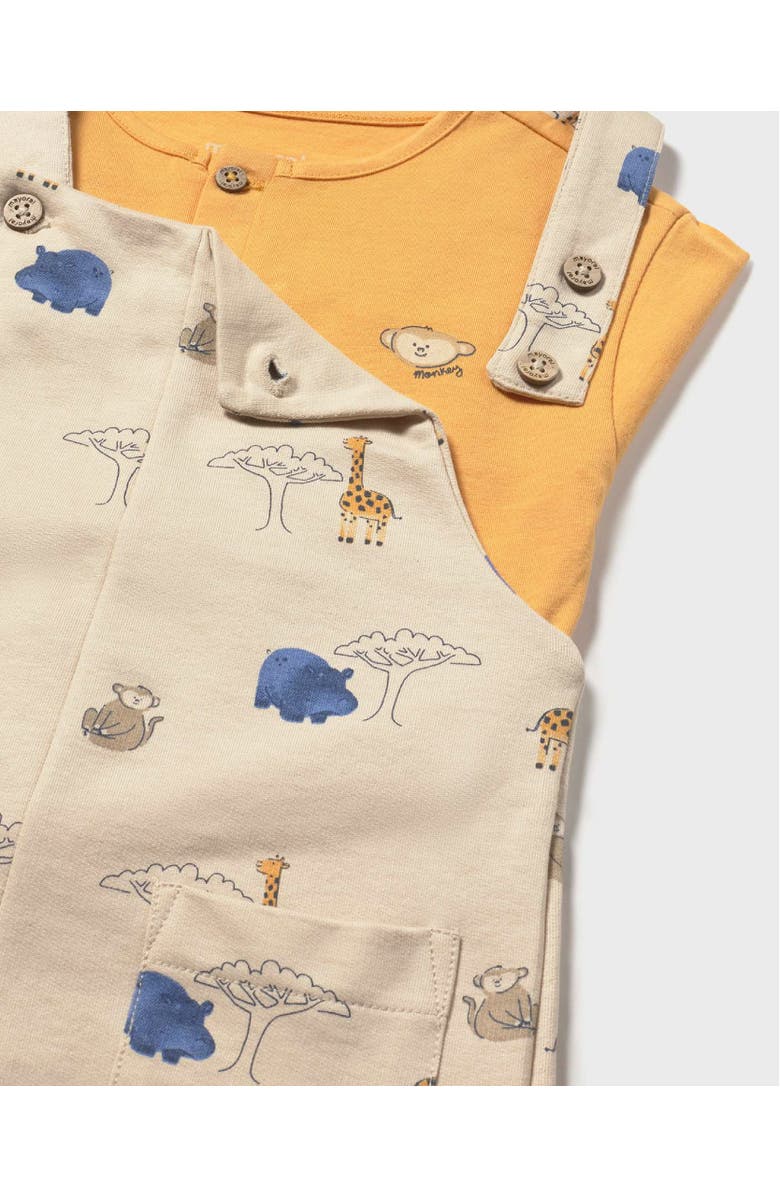 Mayoral Graphic Tee and Printed Dungarees Set, Alternate, color, Yellow