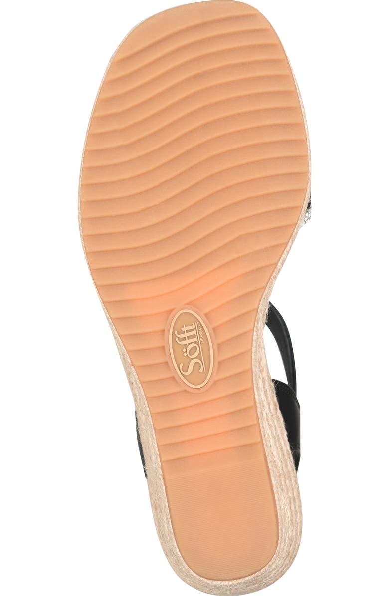 Söfft Inez II Espadrille Ankle Strap Platform Wedge Sandal, Alternate, color, Black