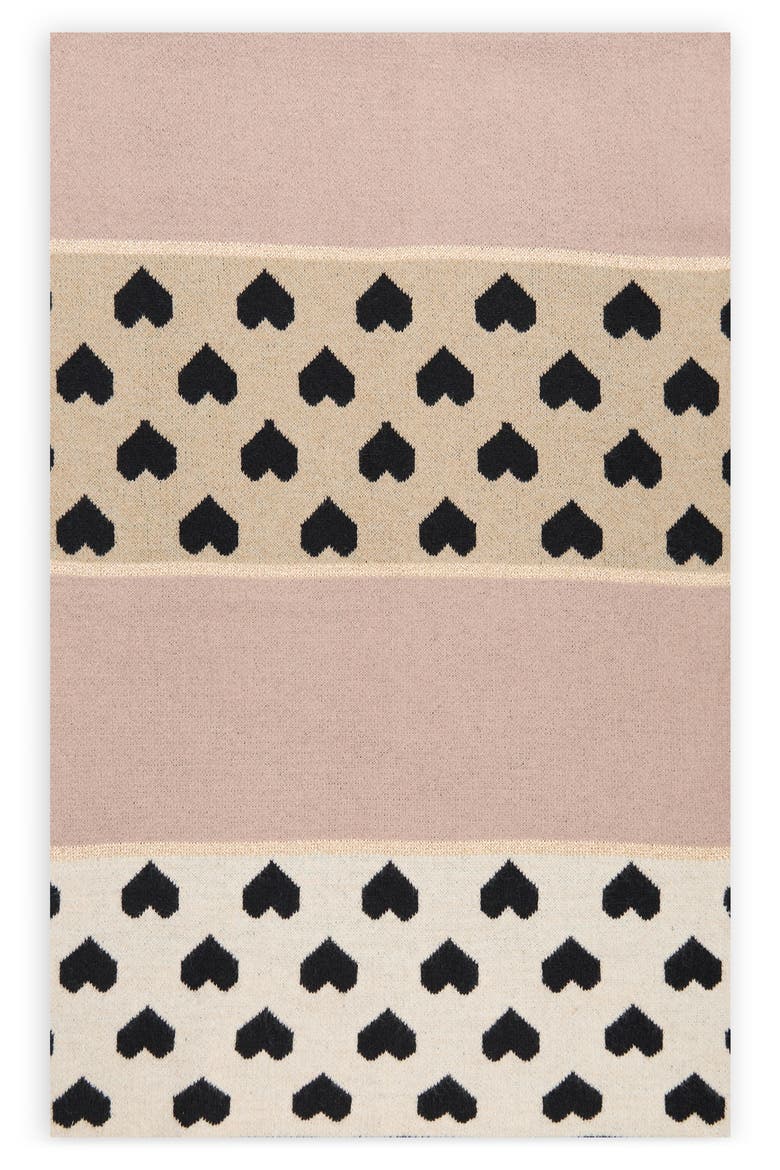 Heart Colorblock Oversize Scarf, Alternate, color, DARK BEIGE