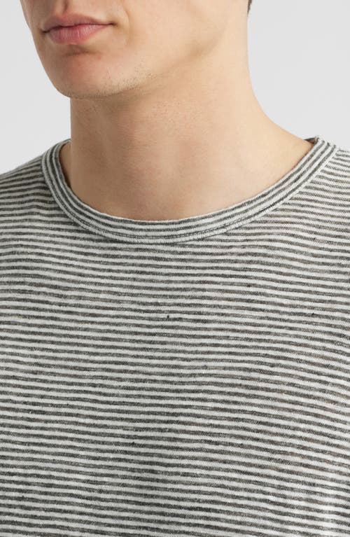 Alex Crane Sun Regular Fit Linen Tee In Lines