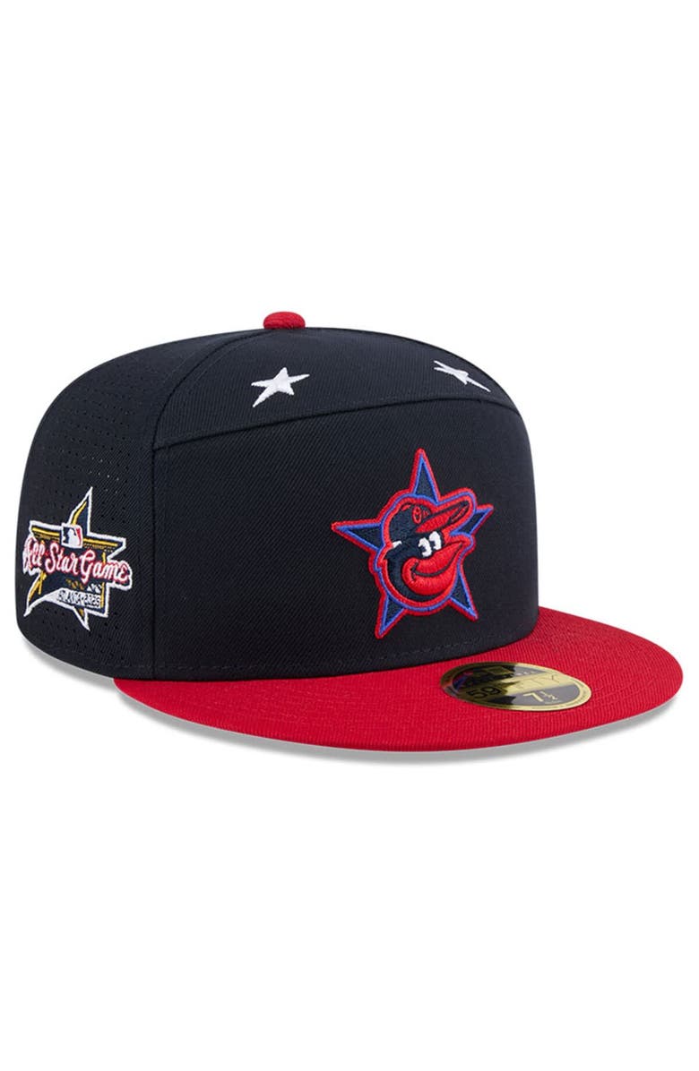 New Era Men's New Era Navy/Red Baltimore Orioles 2025 MLB All-Star Game Workout Side Patch 59FIFTY Fitted Hat, Main, color, Navy