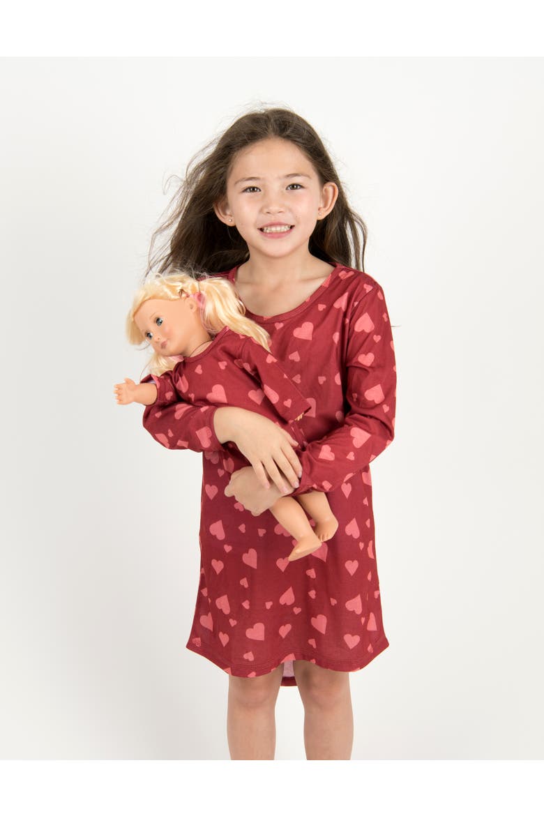 Hearts Nightgown & Matching Doll Nightgown, Alternate, color, MULTI