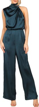 Petal & Pup Savannah One-Shoulder Satin Jumpsuit