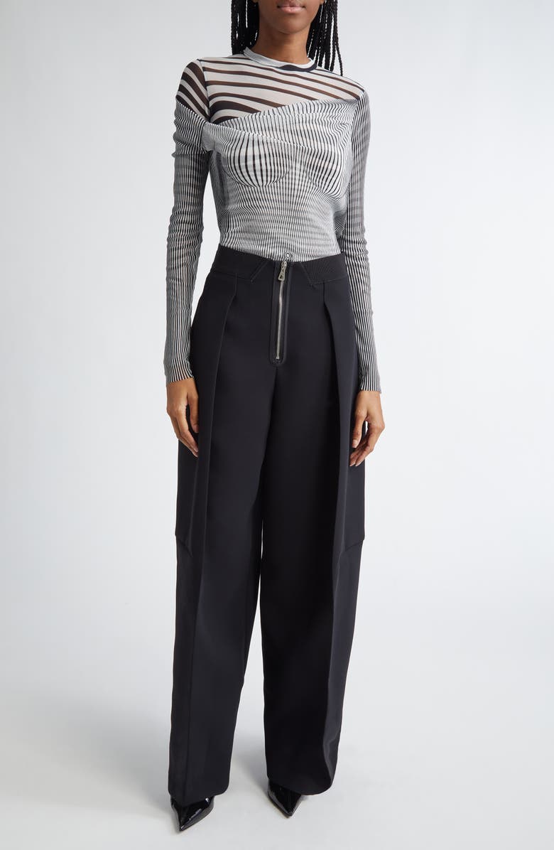Jean Paul Gaultier Heavy Bonded Crepe Pants, Alternate, color, 