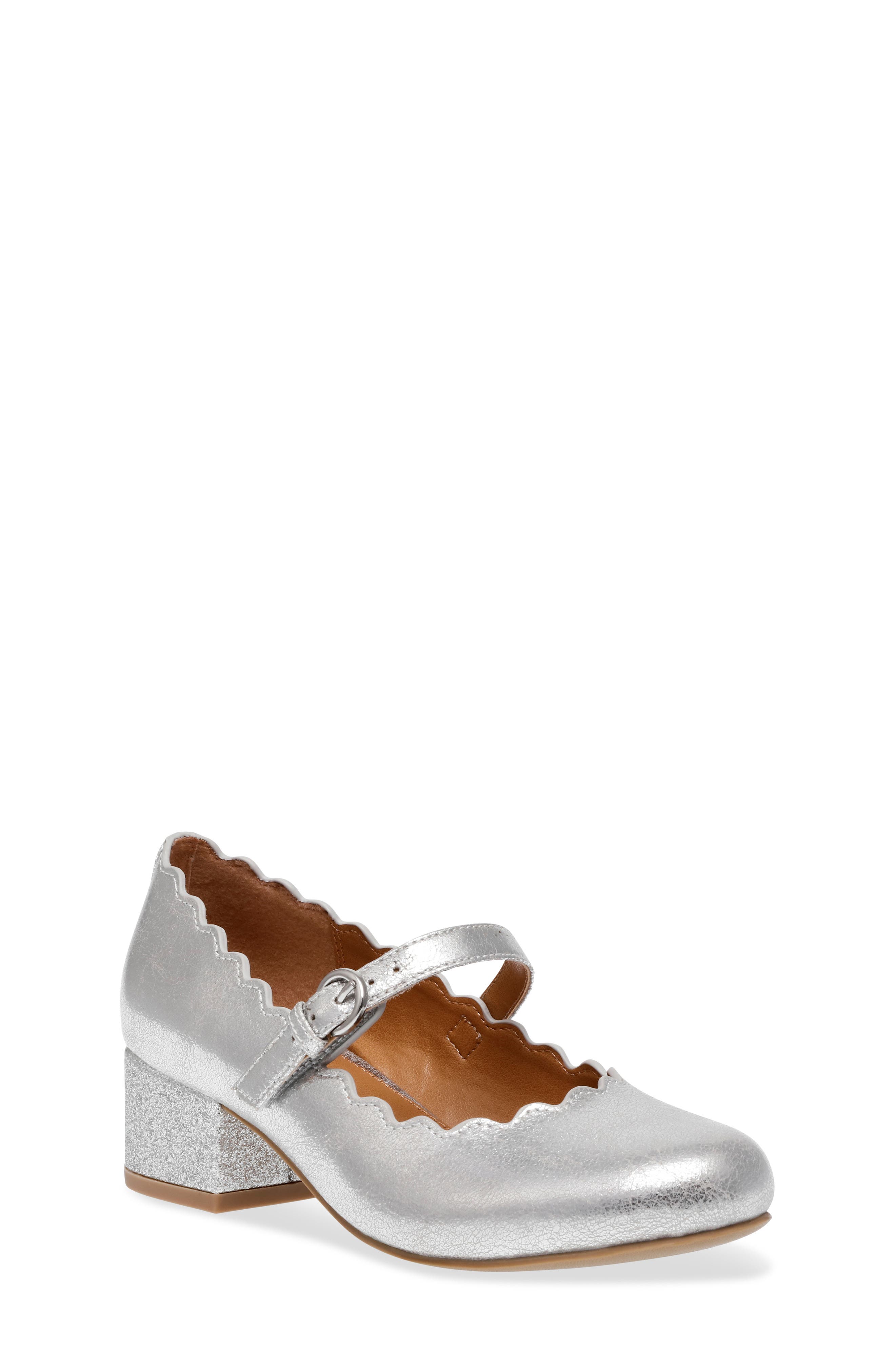 DV by Dolce Vita Kids' Justice Mary Jane Pump in Silver Crinkle 