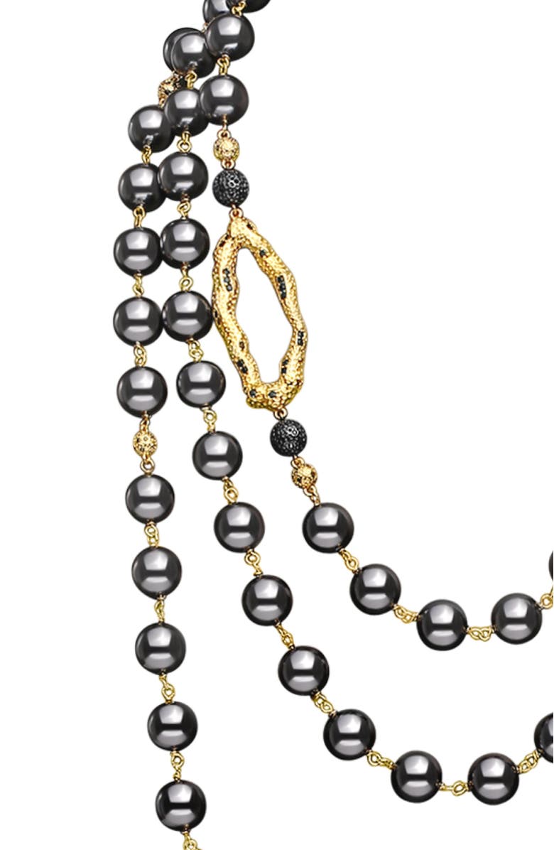 RC RETRO CHIC Leopard Necklace, Alternate, color, Black & Gold