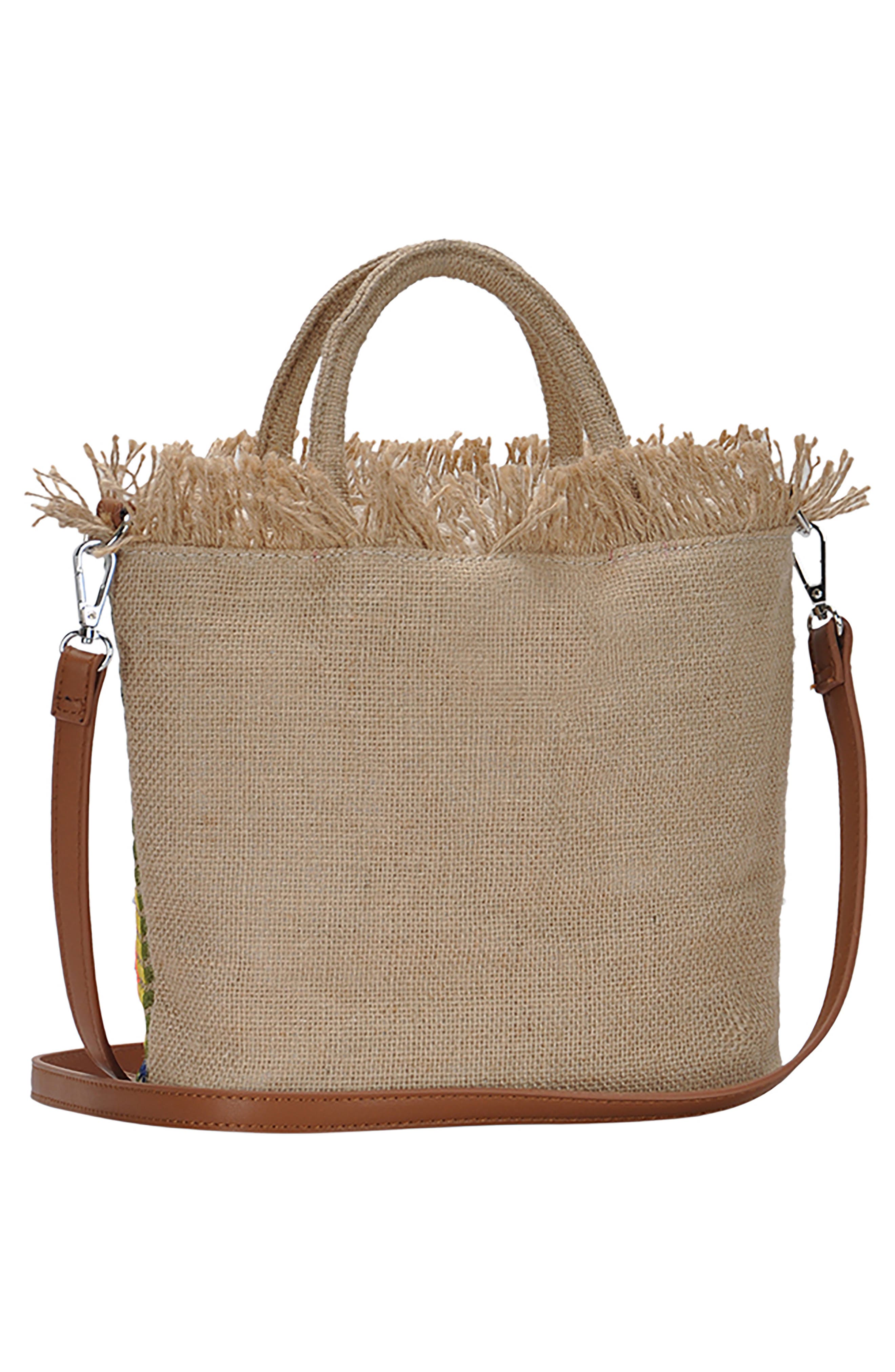 Antik Kraft Embroidered Straw Tote, Alternate, color, 