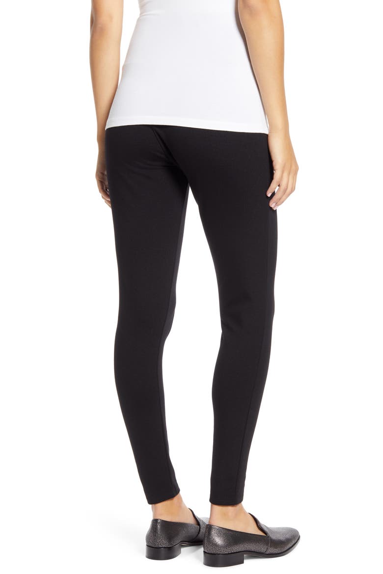 Over the Bump Maternity Ponte Knit Pants, Alternate, color, CAVIAR BLACK