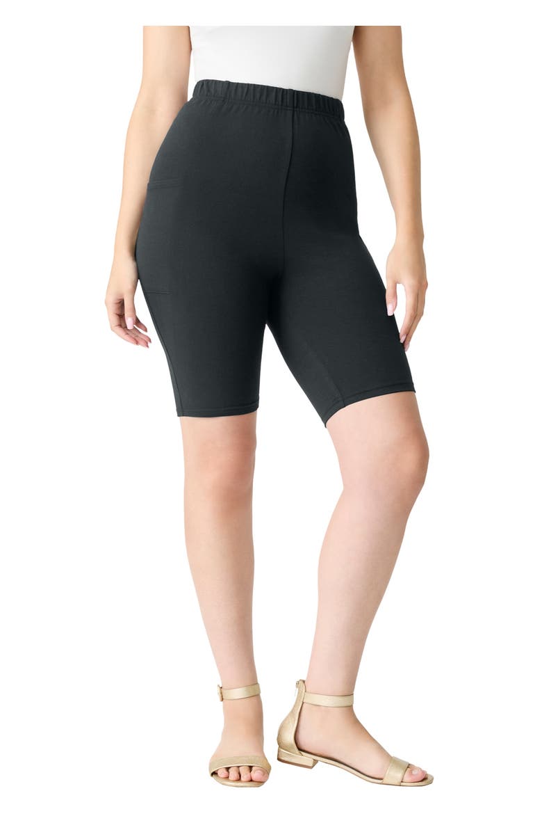 Roaman's Side-Pocket Bike Short, Main, color, Heather Charcoal