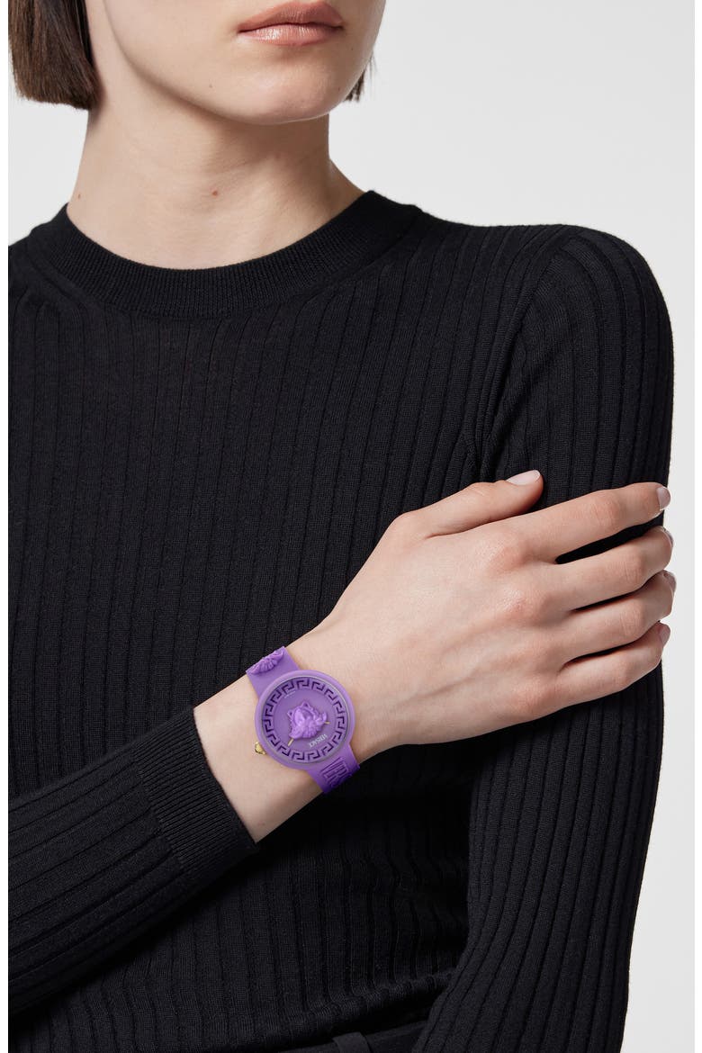 Medusa Pop Silicone Strap Watch, 38mm, Alternate, color, PURPLE