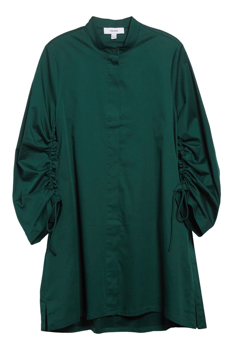 Grazia Long Sleeve Stretch Cotton Shirtdress, Alternate, color, GREEN