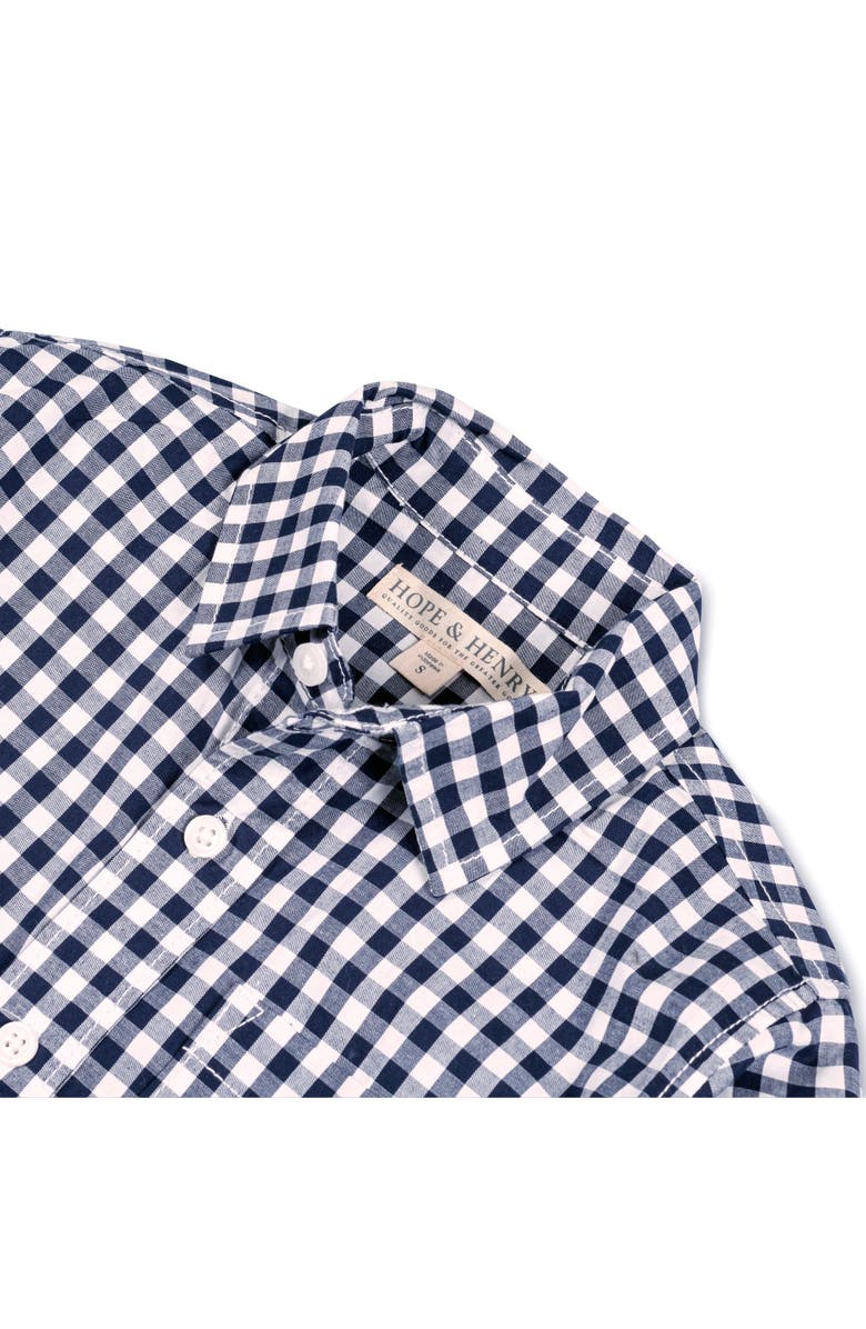 Hope & Henry Baby Boys' Organic Stretch Poplin Roll-Up Shirt, Infant, Alternate, color,