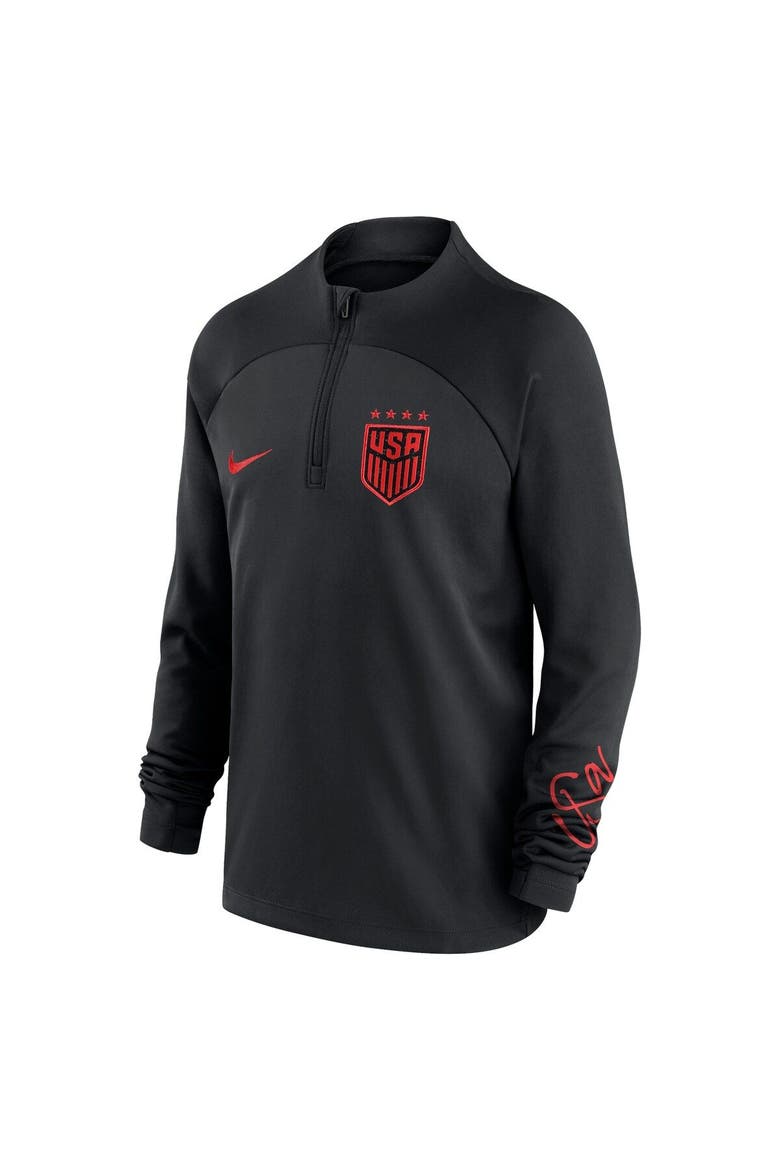 Youth Nike Black USWNT 2023 Academy Pro Drill Performance Raglan Quarter-Zip Top, Alternate, color, Black