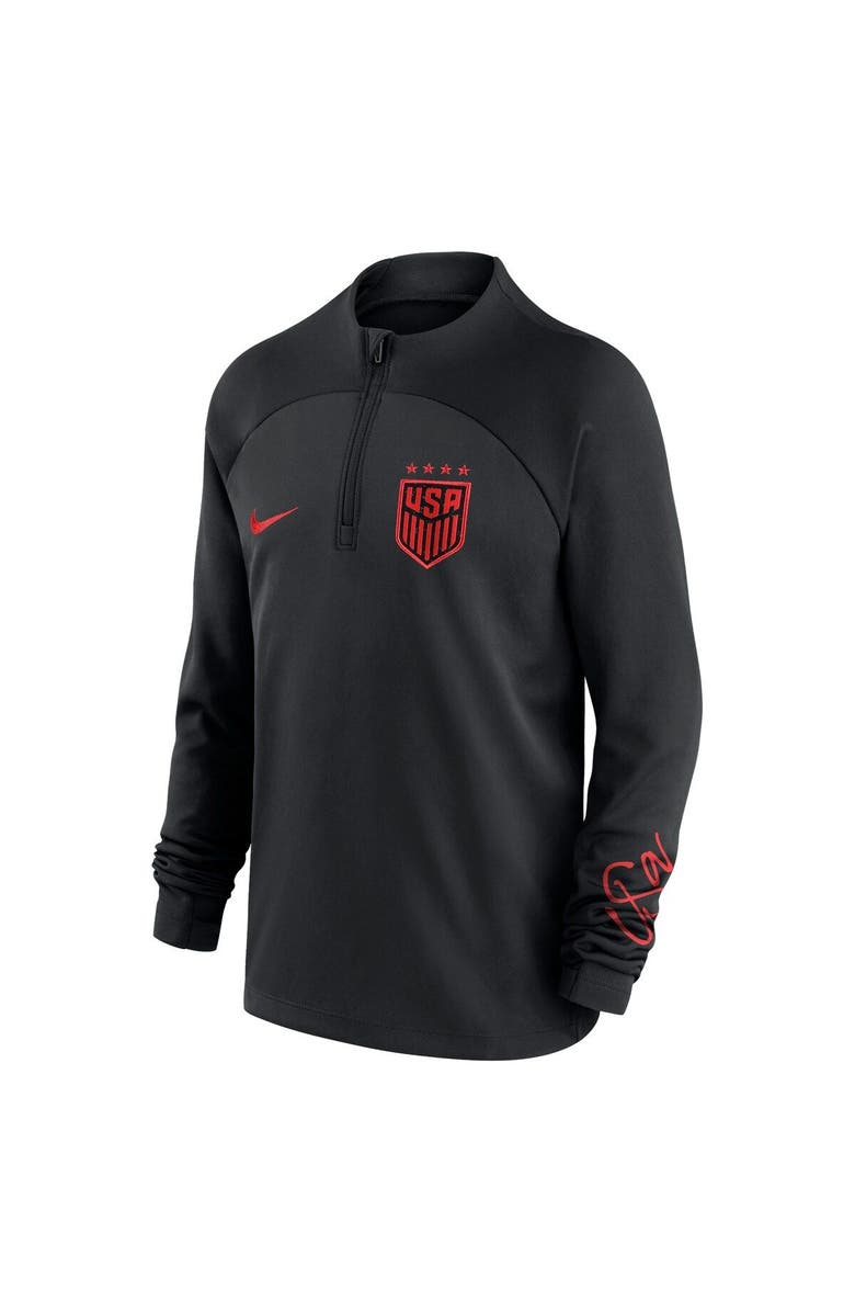 Nike Youth Nike Black USWNT 2023 Academy Pro Drill Performance Raglan Quarter-Zip Top, Alternate, color, 