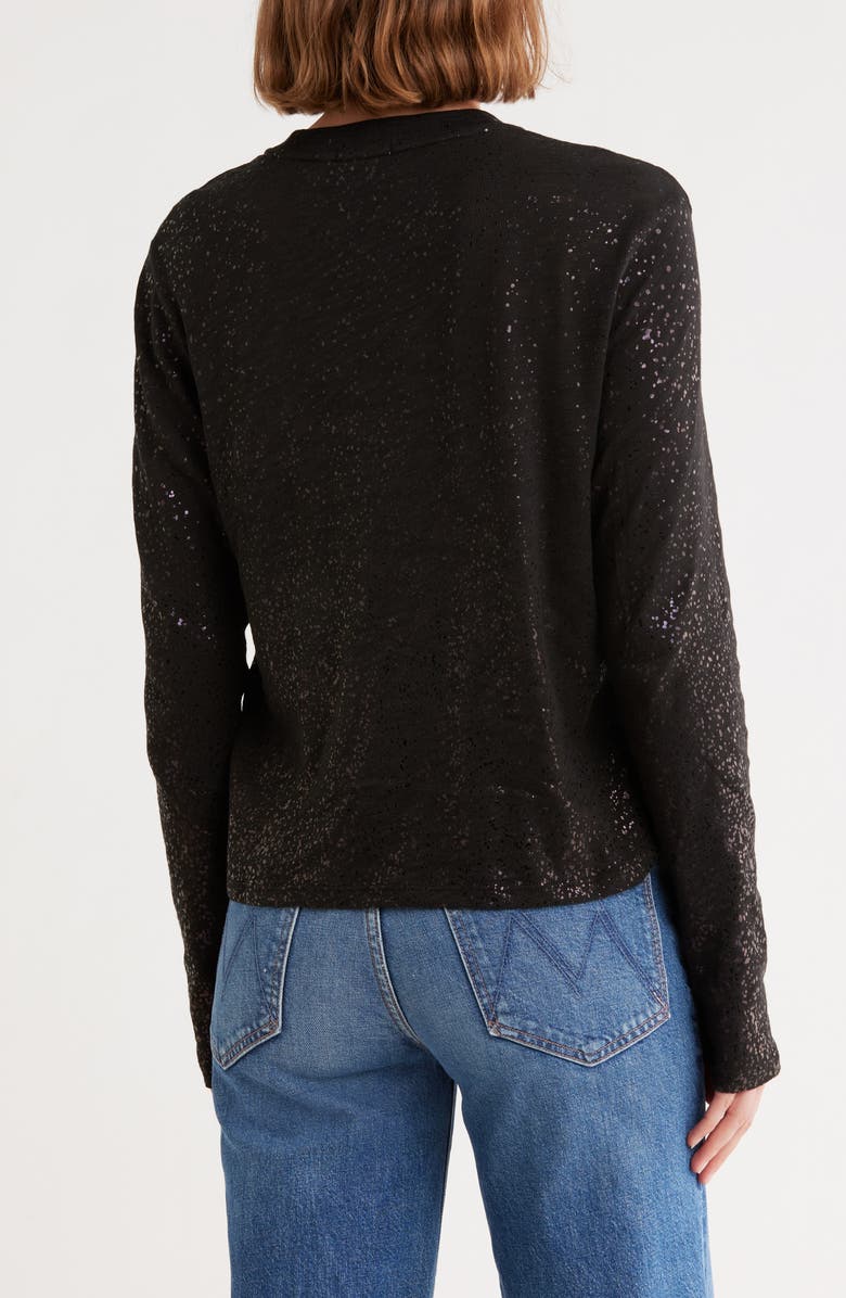 ATM Anthony Thomas Melillo Metallic Cotton Slub Jersey Top, Alternate, color, Pitch Black