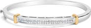Haus of Brilliance 14K Two-Toned Gold Princess Cut Diamond Fashion Bangle