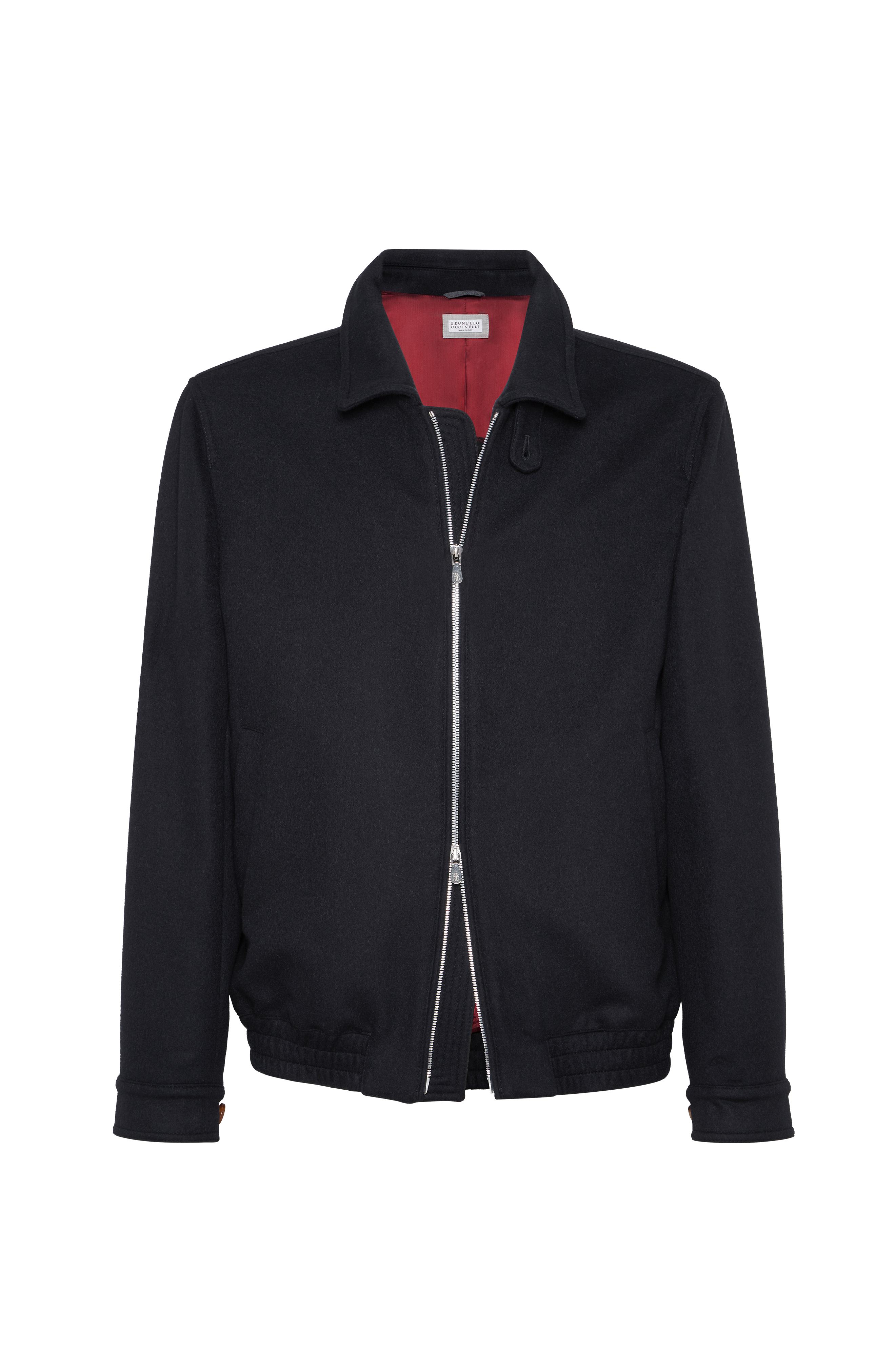 Wool flannel bomber jacket