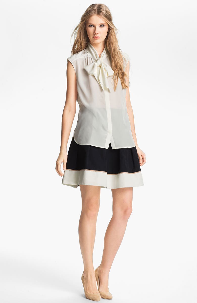 Miss Wu Hem Detail Faille Skirt, Alternate, color,