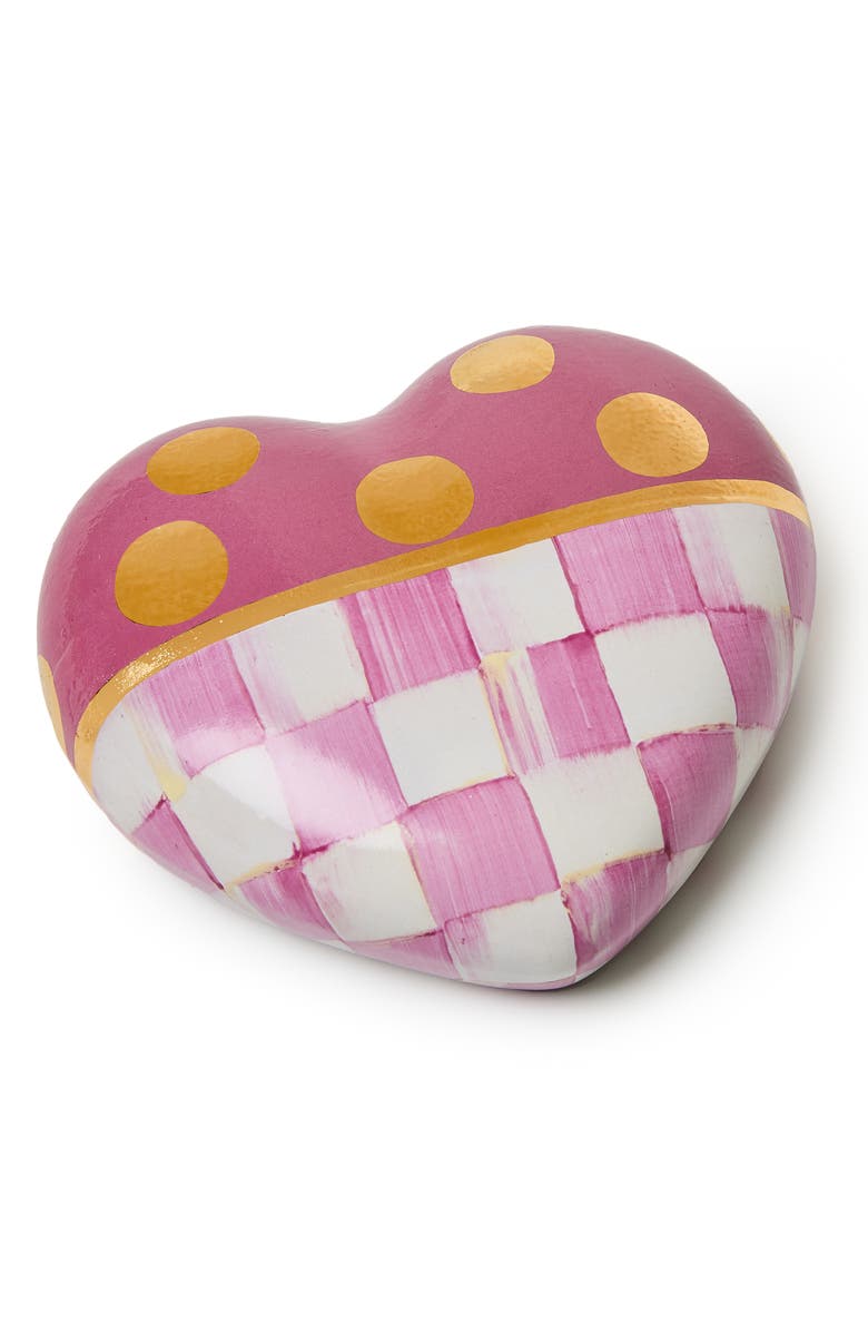 MACKENZIE CHILDS Pink Dotty Ceramic Heart, Alternate, color, Rosy