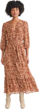 Jones New York Abstract Animal Print Tiered Dress